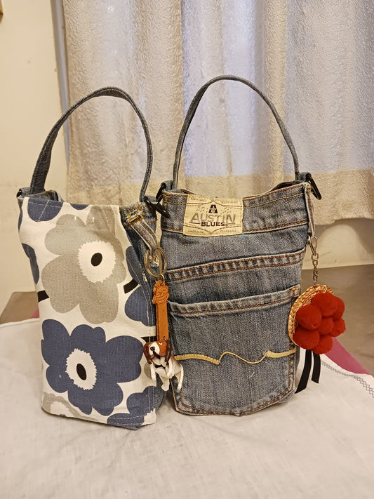 Upcycle 舊布料改裝手挽袋