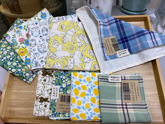 烏龜自然 純棉手巾仔(大) Pure Cotton Hanky 25x25cm