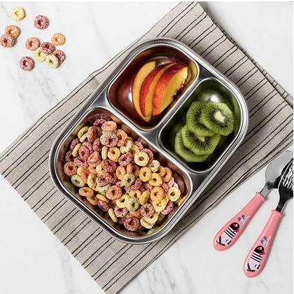 CUITISAN 嬰兒系列 三格分隔保鮮盒 Baby 3-compartment Food Tray (750ml) - BLUE