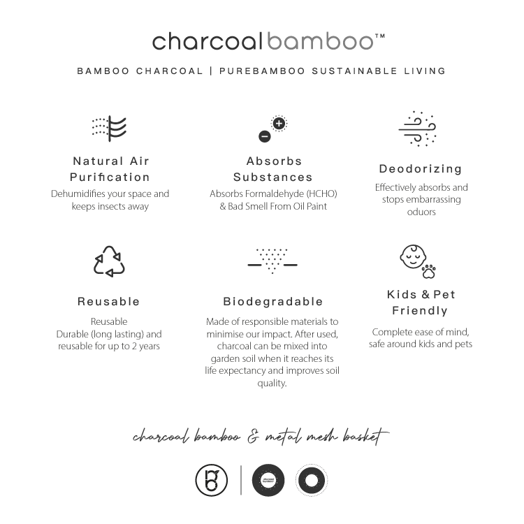 CharcoalBamboo 天然吸濕除臭擴香原竹炭套裝