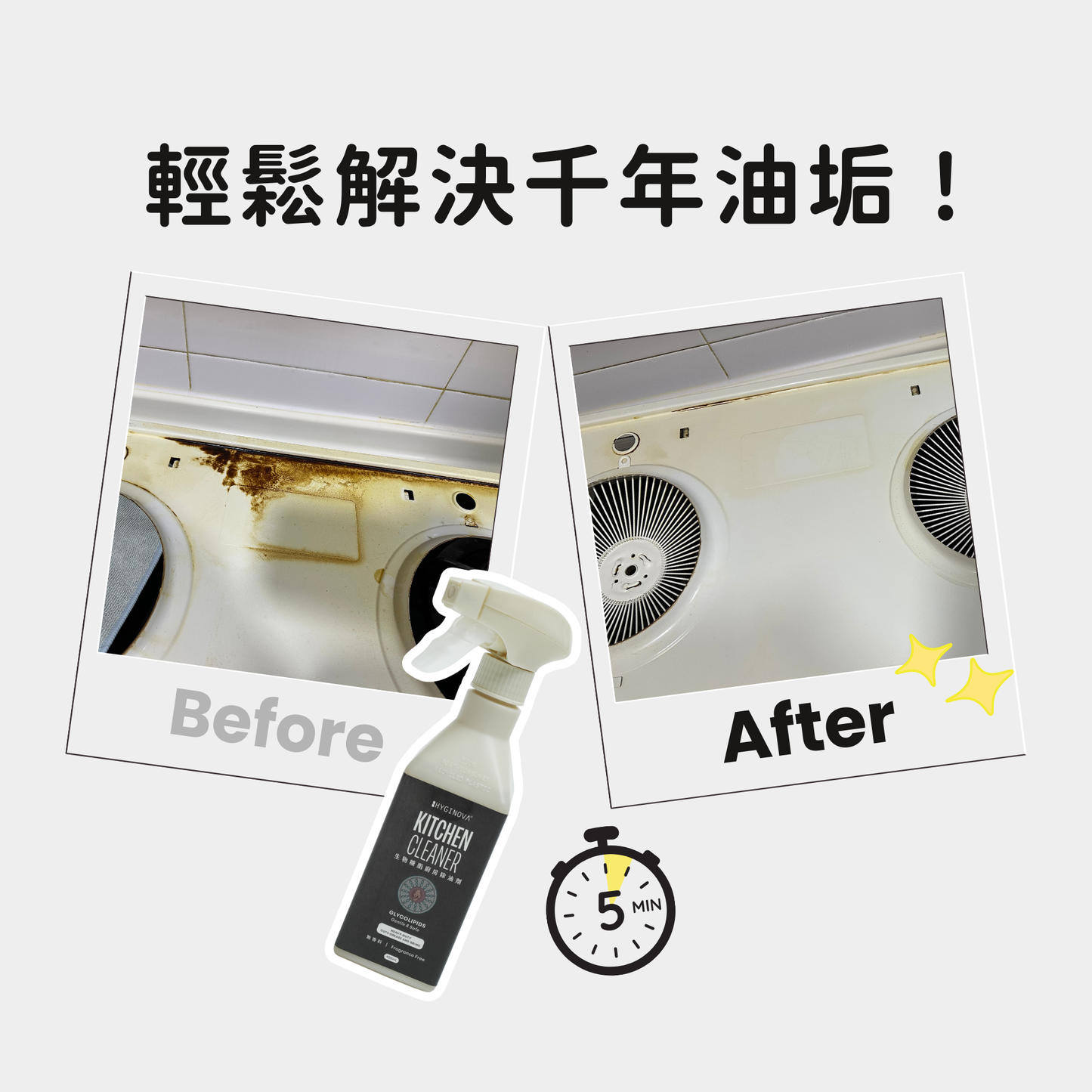 HYGINOVA 生物糖脂廚房除油劑 400mL Glycolipids Kitchen Cleaner
