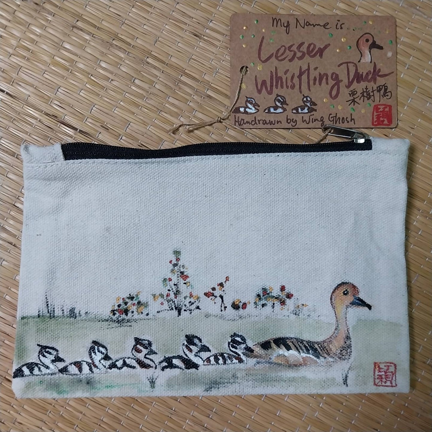BEIZICRAFT 手繪拉鏈袋 Handpainted pouch