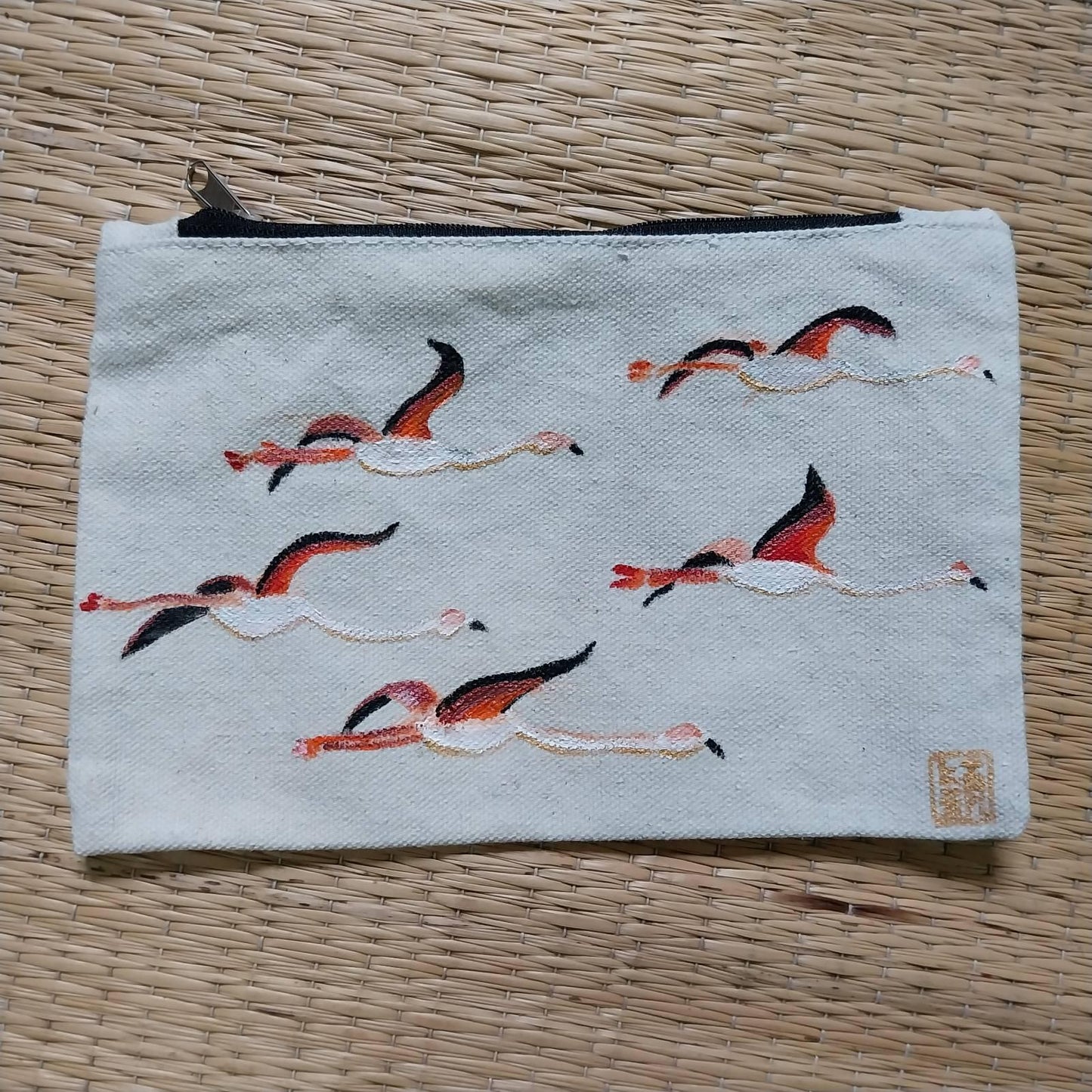 BEIZICRAFT 手繪拉鏈袋 Handpainted pouch